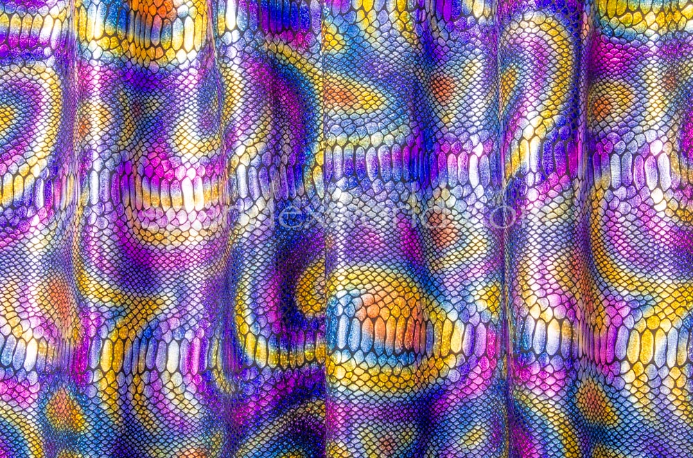 Reflective Snake Pattern Hologram (Gold/Purple/Multi)