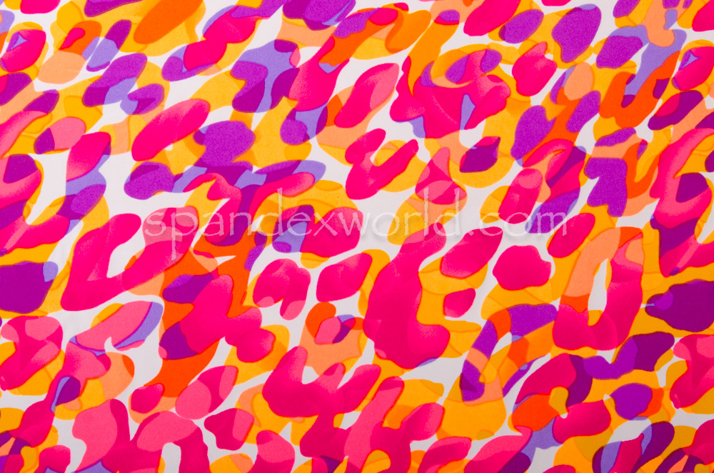 Abstract Print Spandex (Pink/Orange/Multi)