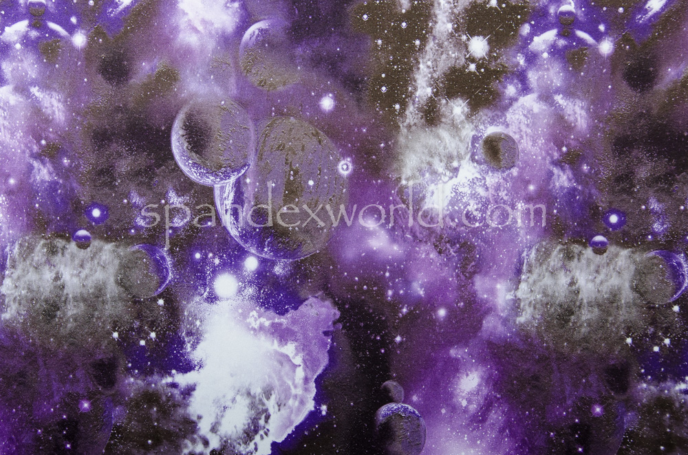 Printed Spandex (Black/Purple Galaxy combo)