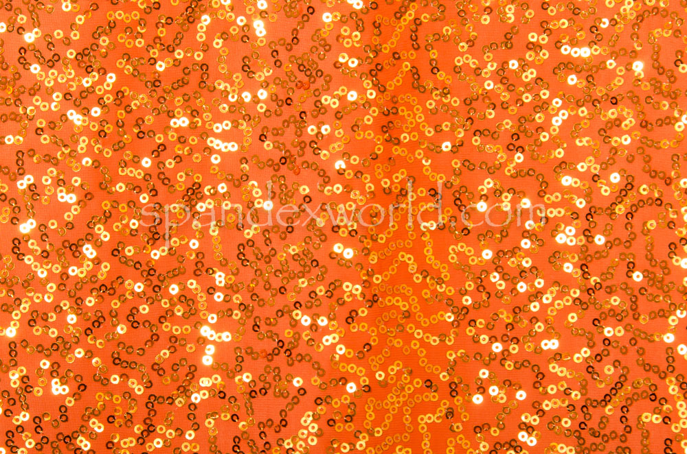 Stretch Sequins (Orange/Gold)