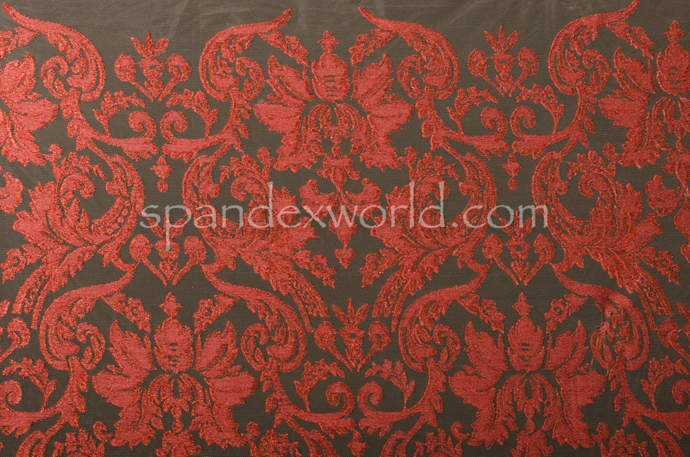 Non Stretch Lace (Red/Nude)