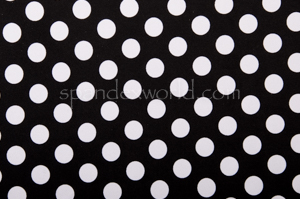 Printed polka dots -Shiny (Black/White)