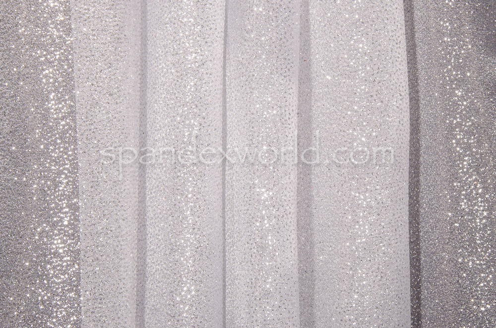 Organza Sheer Glitter/Pattern (Silver)