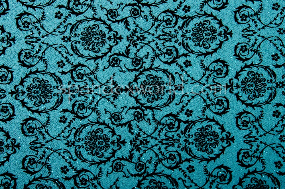 Glitter/Pattern Mesh (Turquoise/Black)