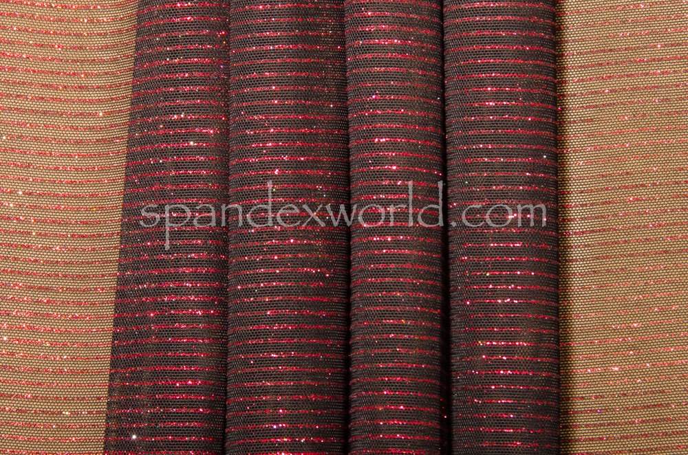 Sheer Glitter/Pattern (Black/Burgundy)