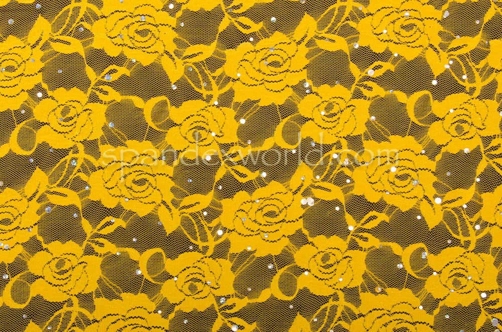 Stretch Sequins Lace (Yellow)