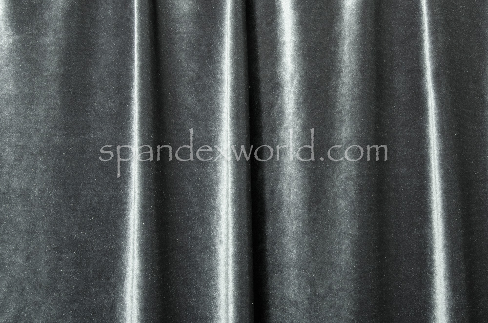 2 way Stretch Solid Velvet (Charcoal)