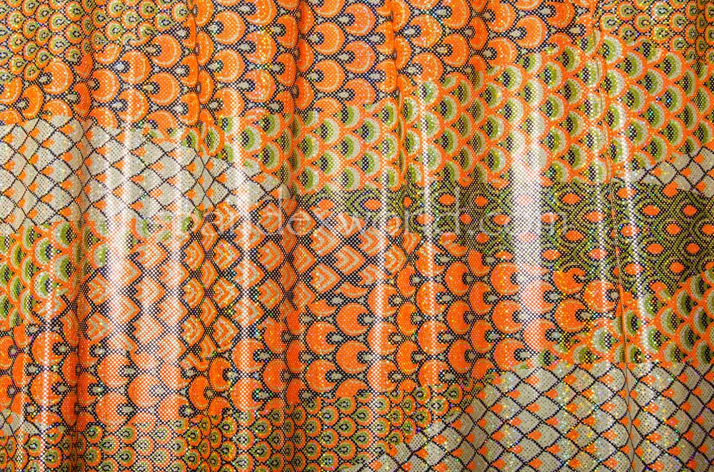 Pattern Abstract Hologram  (Orange/Lt. Mint/Multi)