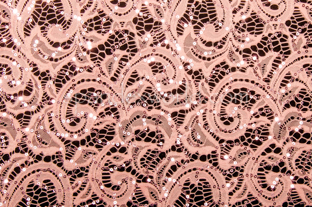 Stretch Sequins Lace (Spy Blush)