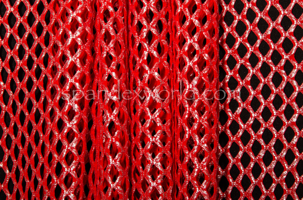 Metalic Cabaret Net - (Red/Silver)