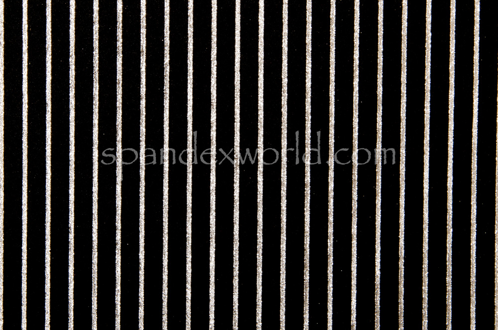 Metallic Pin Stripes  (Black/Silver)