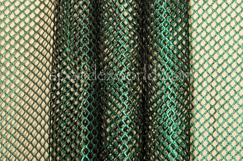 Metallic Fishnet (Black/Kelly Green)