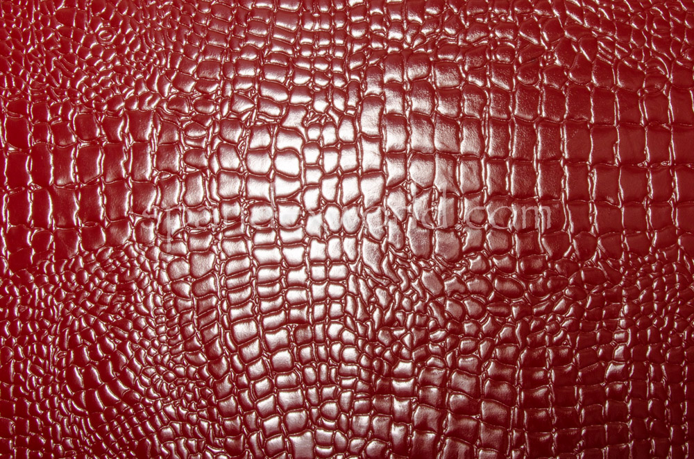 Crocodile pattern faux Leather (White/Burgundy)