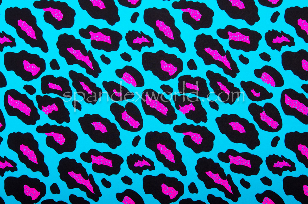 blue and pink cheetah print