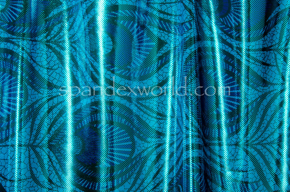 Holographic Peacock Prints  (Turquoise/Black)