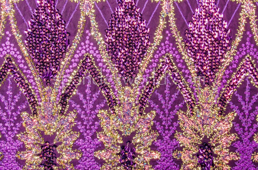 Non-Stretch Sequins(Purple/Gold/Purple Pearl)