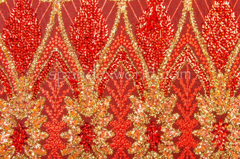 Non-Stretch Sequins(Red/Gold/Red Pearl)