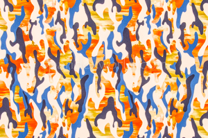 Printed Camouflage  (Orange/Blue/Multi)