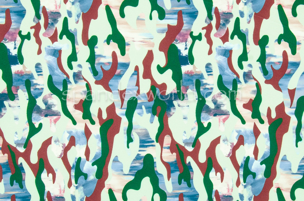 Printed Camouflage  (Plum/Hunter Green/Multi)