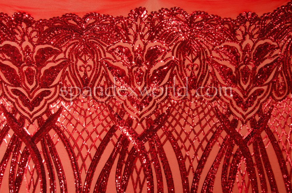 Stretch Sequins (Red/Red)