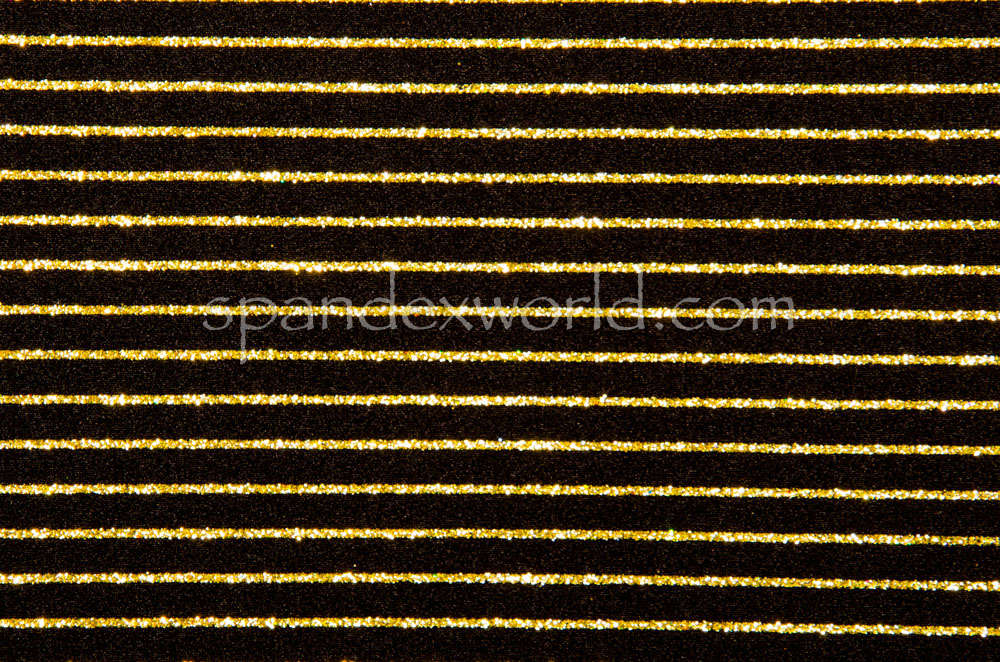 Glitter Pin Stripes -Lengthwise- (Black/Gold)