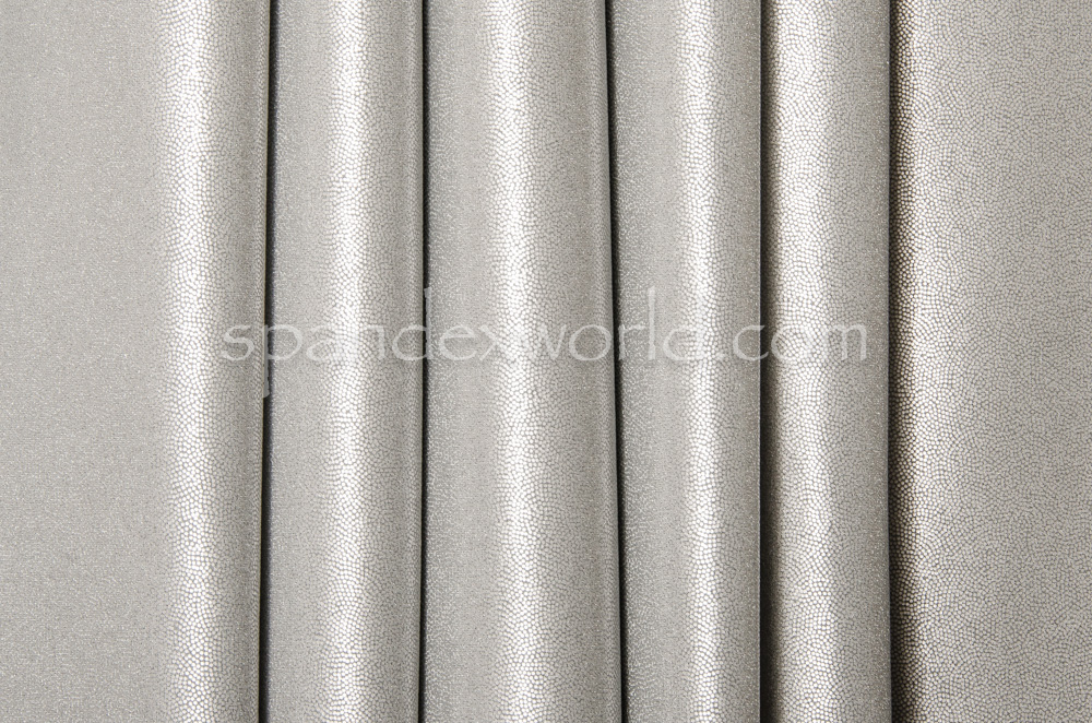 Silver Shiny Mystique 4-Way Stretch Spandex Fabric by The Yard 