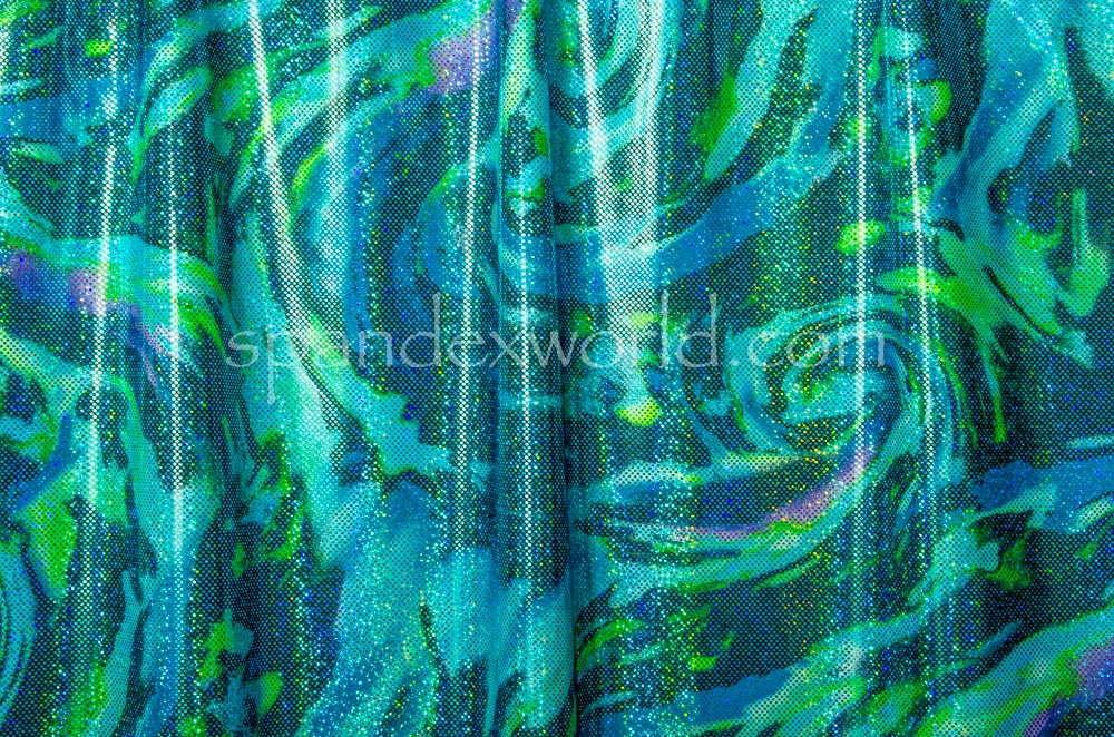 Pattern/Abstract Print Hologram (Turquoise/Black/Multi)