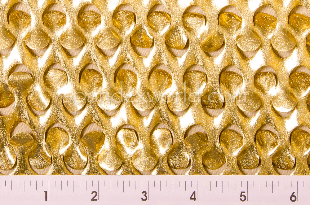 Metallic Pattern Spandex (Gold)
