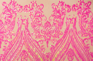 Stretch iridescent Sequins (Neon Pink)