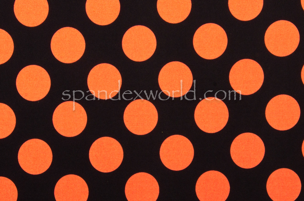 Printed Polka Dots ( Black/Neon Orange)