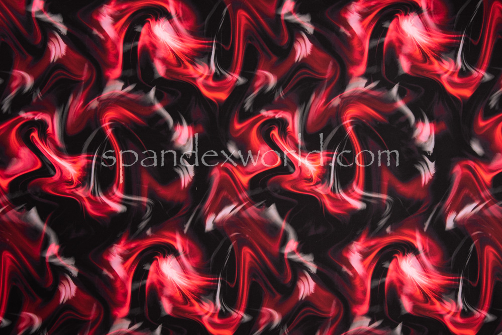 Abstract Prints Spandex (Red/Multi)