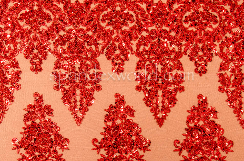Non-Stretch embroidery Sequins (Red)