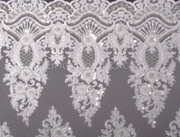 Non-Stretch embroidery Sequins (White/Silver)