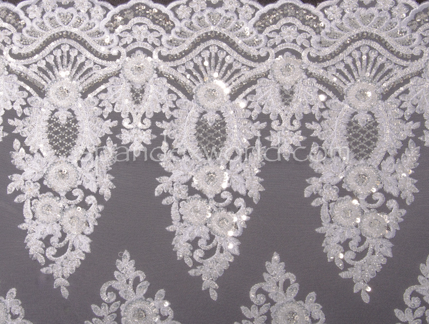 Non-Stretch embroidery Sequins (White/Silver)