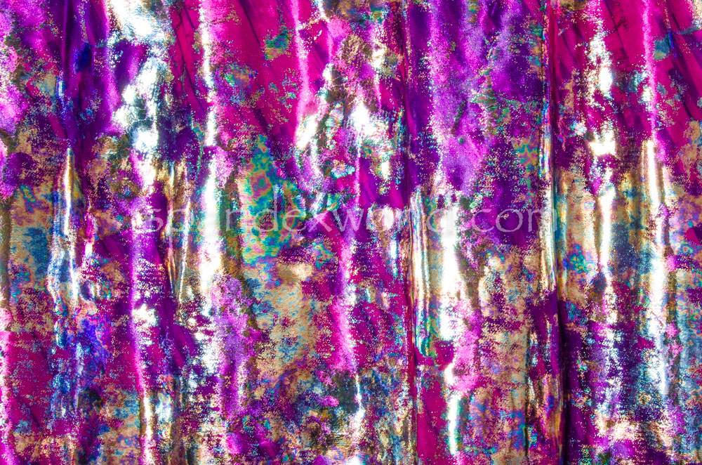 Metallic Tie Dye Velvet  (Purple/Gold/Blue/Multi)