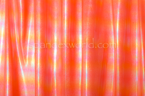4 Way Stretch Rainbow Metallic Foil (Orange/Rainbow)