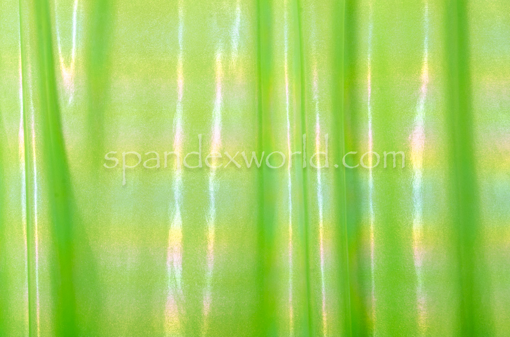 4 Way Stretch Rainbow Metallic Foil (Lime/Rainbow)