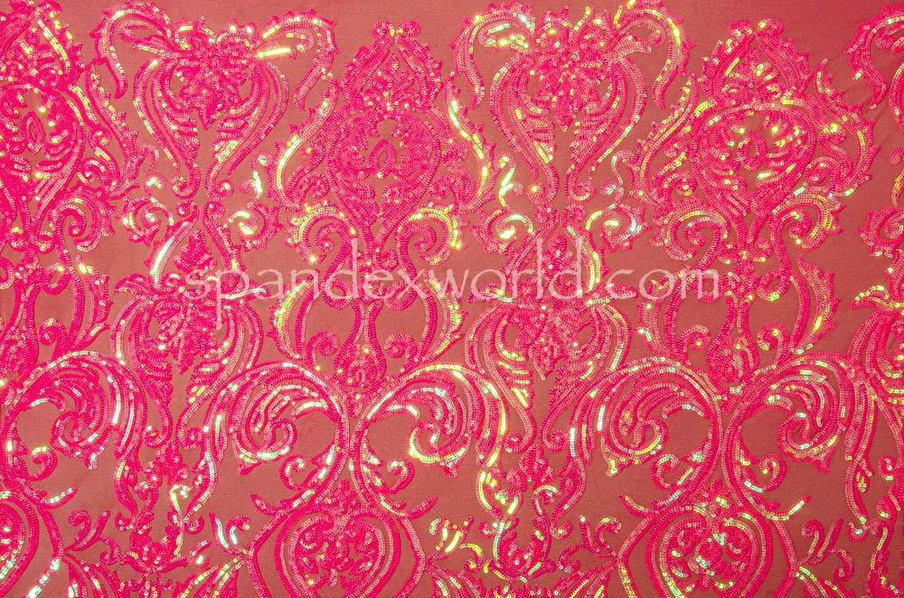 Stretch Iridescent Sequins (Hot Pink)