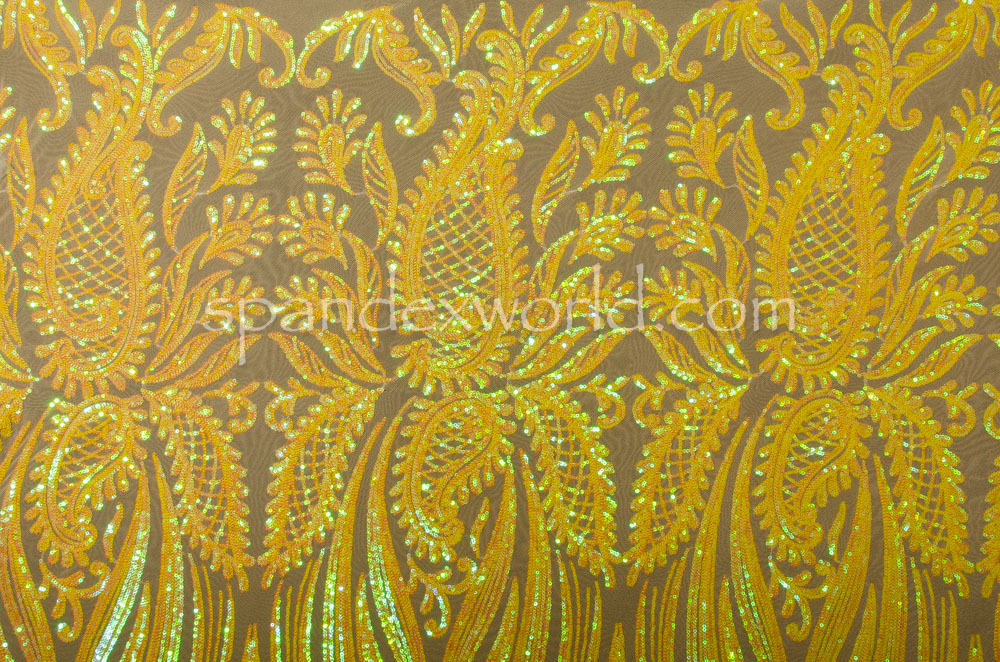 Stretch Iridescent Sequins (Yellow/Yellow)