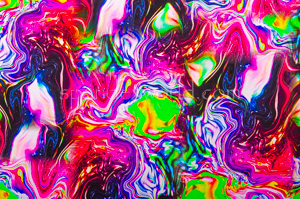 Abstract prints Spandex (Fuchsia/Green/Purple/Multi)