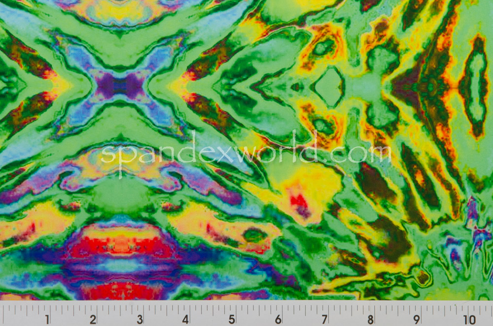 Tie Dye Spandex (Green/Yellow/Multi)