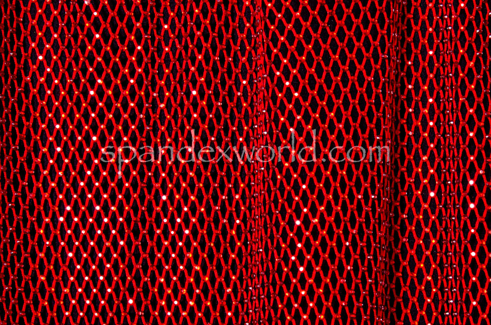Diamond Stone Fishnet (Red/Red)