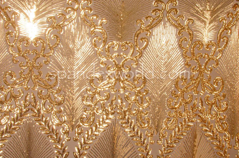 Stretch Sequins (Nude/Gold)