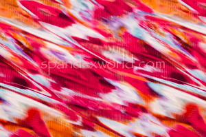 Abstract prints Spandex (Fuchsia/Orange/Multi)