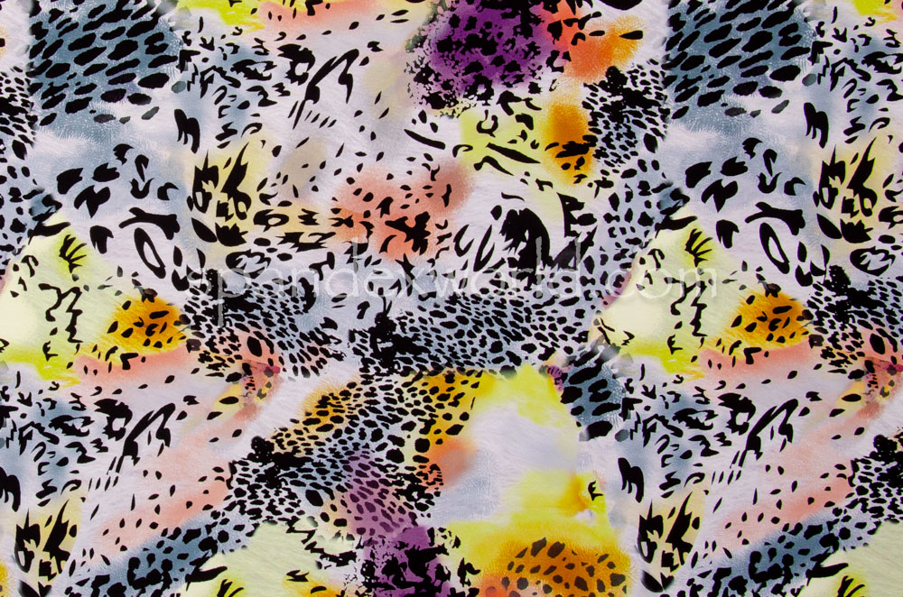 Orange Leopard Multi Color Nylon Spandex Fabric By The Yard/ Swimsuit Fabric/