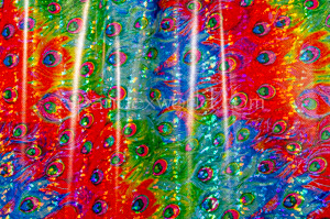 Holographic Peacock Prints (Royal/Red/Multi)