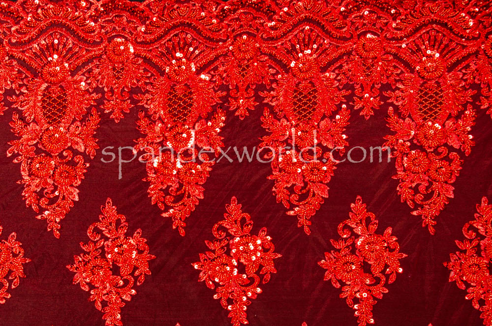 Non-Stretch Embroidery Sequins (Red/Red) 