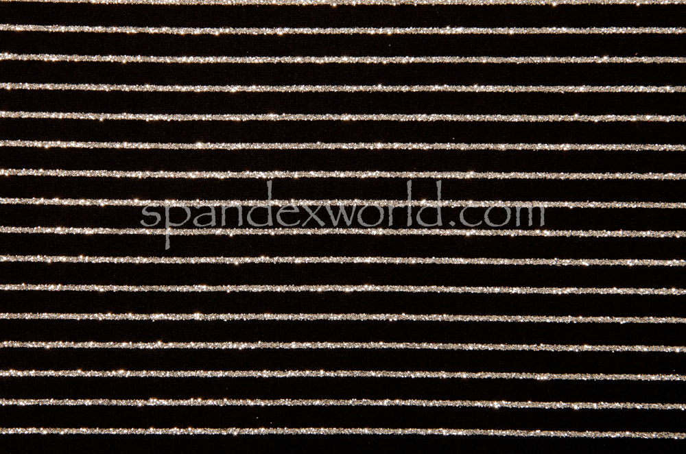 Glitter Pin Stripes- (Black/Silver)