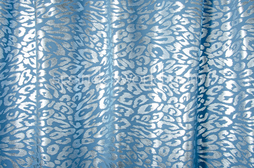 Circular Knit Cheetah Print Foil (Blue/Blue)