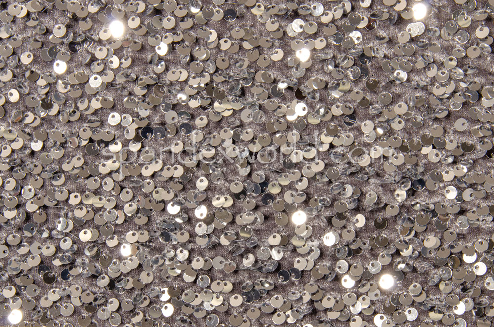 Stretch Sequins Velvet (Silver/Silver)